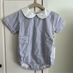 Cecil and Lou Peter Pan Collar Plaid Check Bubble Romper Playsuit